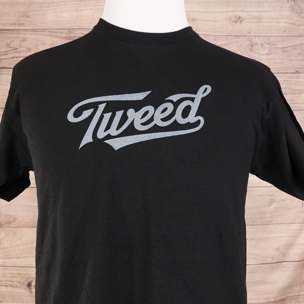 NWT TWEED BRAND LOGO SHORT SLEEVE‎ BLACK T-SHIRT SIZE M MEDIUM NEW